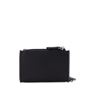 Cartera Flap Mediana Textil Con Maneral De Cadena Color Negro