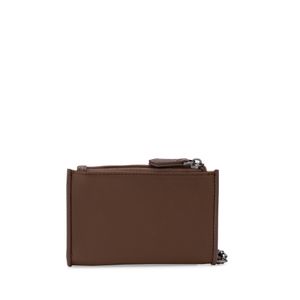 Cartera Flap Mediana Textil Con Maneral De Cadena Color Café