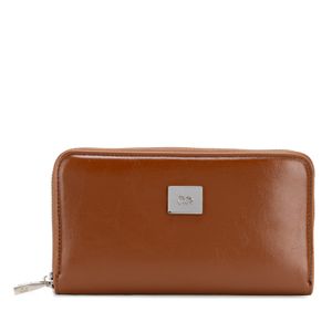 Cartera Grande Cierre Sencillo Color Camel