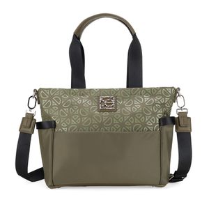 Bolsa Tote Grande Textil Color Verde