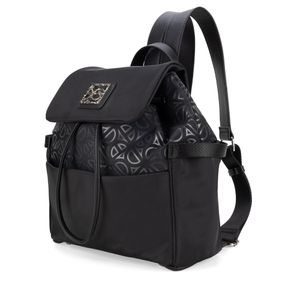 Mochila Grande Textil Con Jareta Color Negro