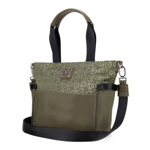 Bolsa Tote Grande Textil Color Verde