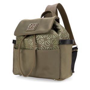Mochila Grande Textil Con Jareta Color Verde