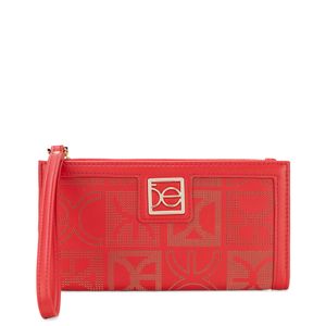 Cartera Flap Grande Con Maneral Color Rojo