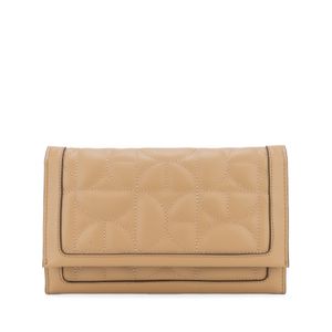 Cartera Flap Grande Con Maneral Acrílico Color Camel