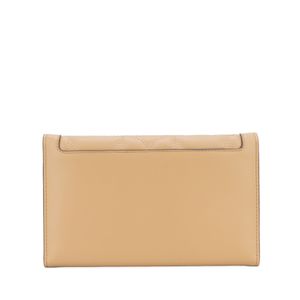 Cartera Flap Grande Con Maneral Acrílico Color Camel
