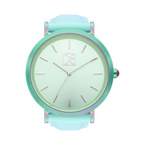 Reloj Análogo Para Dama Con Correa De Charol Con Degradado Color Verde