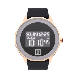 Reloj Digital Unisex Con Correa De Silicón Y Madre Perla En Carátula Color Negro
