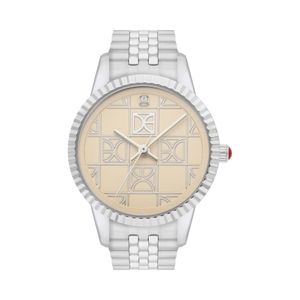Reloj Análogo Para Dama Con Correa De Acero Inoxidable Con Trama De Elemental En Carátula Color Plata
