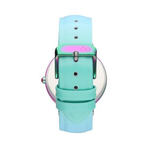 Reloj Análogo Para Dama Con Correa De Charol Con Degradado Color Verde