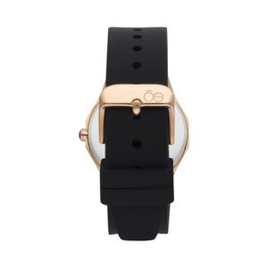 Reloj Digital Unisex Con Correa De Silicón Y Madre Perla En Carátula Color Negro