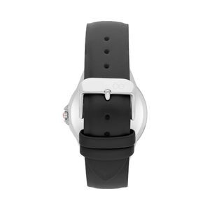Reloj Análogo Para Dama Con Correa De Tactopiel Y Pedrería En Bisel Color Negro