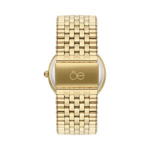 Reloj Análogo Para Dama Con Correa De Acero Inoxidable Y Elemental En Carátula Color Oro
