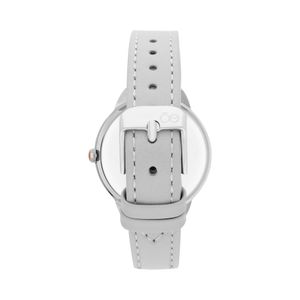 Reloj Análogo Para Dama Con Correa De Tactopiel  Con Pedrería En Carátula Color Gris