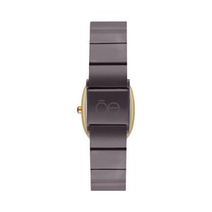 Reloj Digital Unisex Con Correa De Acero Inoxidable Con Pantalla A Dos Tercios Color Morado