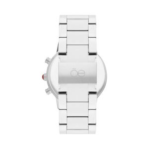 Reloj Dual Para Dama Con Correa De Acero Inoxidable Con Figuras En Carátula Color Plata