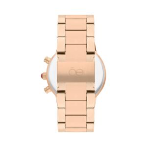 Reloj Dual Para Dama Con Correa De Acero Inoxidable Con Figuras En Carátula Color Copper