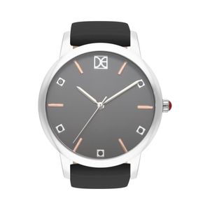 Reloj Análogo Para Dama Con Correa De Tactopiel Con Indicadores Cuadrados Color Negro