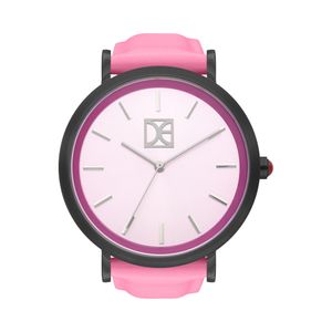 Reloj Análogo Para Dama Con Correa De Charol Con Degradado Color Rosa