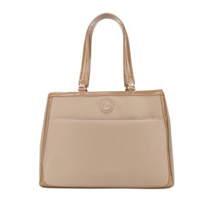 Bolsa Satchel Grande Textil Color Camel