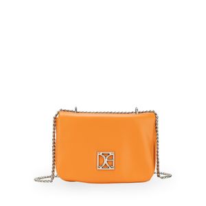 Bolsa Crossbody Chica Asa De Cadena Color Naranja