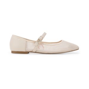 Balerina Textil Punta Semi Cuadrada Color Beige