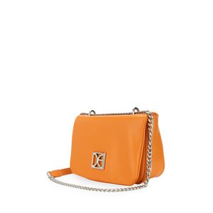 Bolsa Crossbody Chica Asa De Cadena Color Naranja
