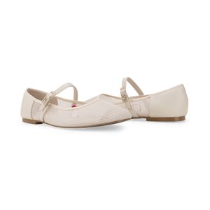 Balerina Textil Punta Semi Cuadrada Color Beige
