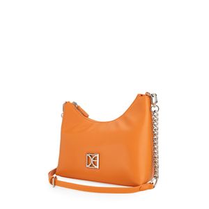 Bolsa Hobo Asa De Cadena Color Naranja
