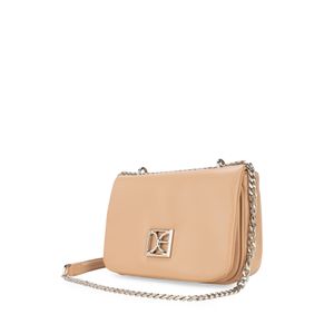 Bolsa Crossbody Chica Asa De Cadena Color Camel