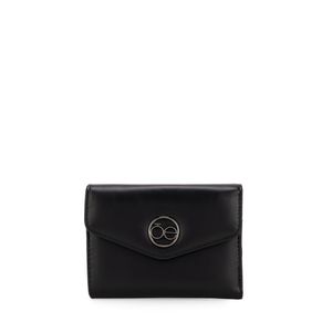 Cartera Flap Mediana Diseño Sobre Color Negro