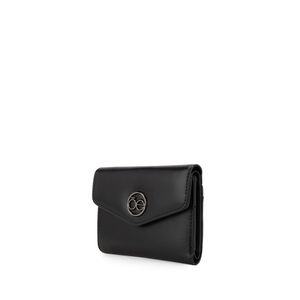 Cartera Flap Mediana Diseño Sobre Color Negro