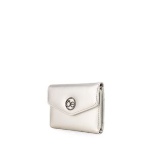 Cartera Flap Mediana Diseño Sobre Color Plata