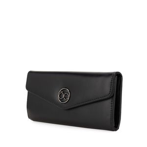 Cartera Flap Grande Diseño Sobre Color Negro