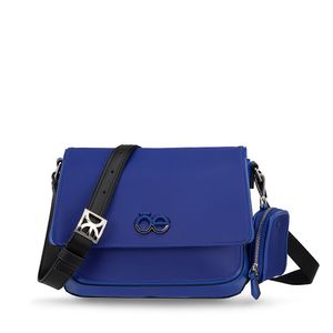 Bolsa Satchel Mediana Textil Con Monedero Color Azul