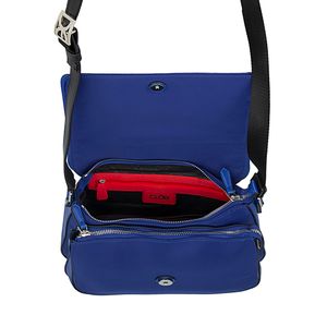 Bolsa Satchel Mediana Textil Con Monedero Color Azul