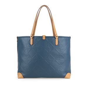 Bolsa Tote Grande Con Pouch Color Azul