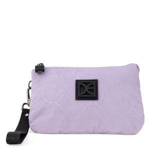Cosmetiquera Cierre Doble Mediana Con Maneral Color Morado