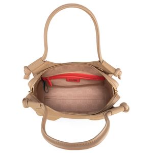 Bolsa Satchel Suede Mediana Color Camel