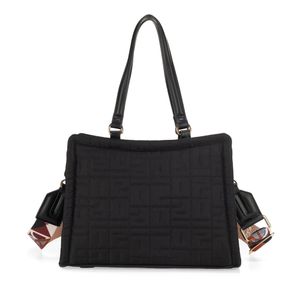 Bolsa Satchel Grande Acolchada Color Negro