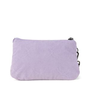 Cosmetiquera Cierre Doble Mediana Con Maneral Color Morado