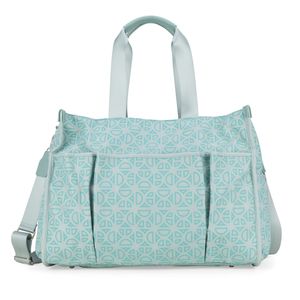 Pañalera Tote Grande Textil Con Accesorios Color Verde Menta