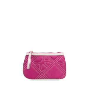 Cartera Pouch Mediana Con Maneral Color Magenta