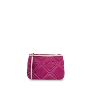 Cartera Pouch Grande Con Maneral Color Magenta