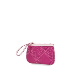 Cartera Pouch Mediana Con Maneral Color Magenta