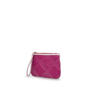 Cartera Pouch Grande Con Maneral Color Magenta