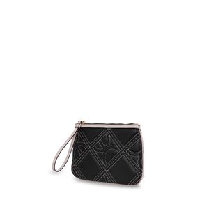 Cartera Pouch Grande Con Maneral Color Negro