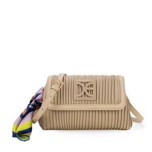 Bolsa Crossbody Chica Con Mascada Color Beige