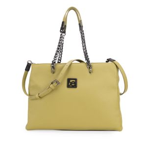 Bolsa Satchel Grande Asa De Cadena Color Verde Olivo