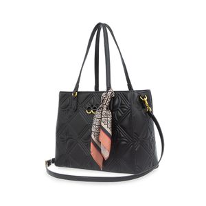 Bolsa Satchel Grande Con Mascada Color Negro
